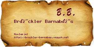 Brückler Barnabás névjegykártya