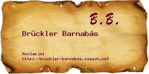 Brückler Barnabás névjegykártya